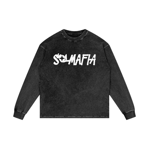Sol Mafia Essentials: Acid Wash Graffiti Long Sleeve